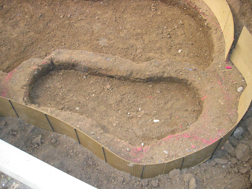 Digging ground on arizona diamondback swimming pool