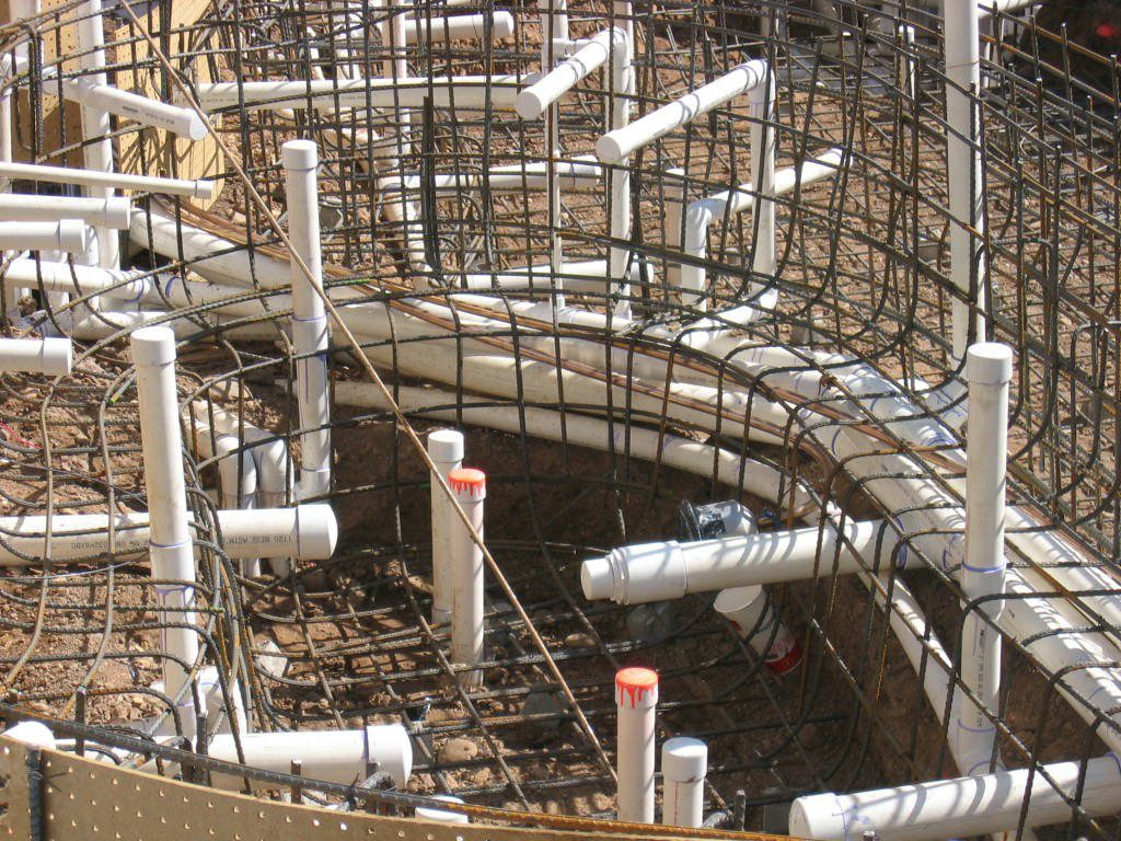 Pipes and Rebar for Pipework in Arizona Diamondback Swimming Pool Rebuild