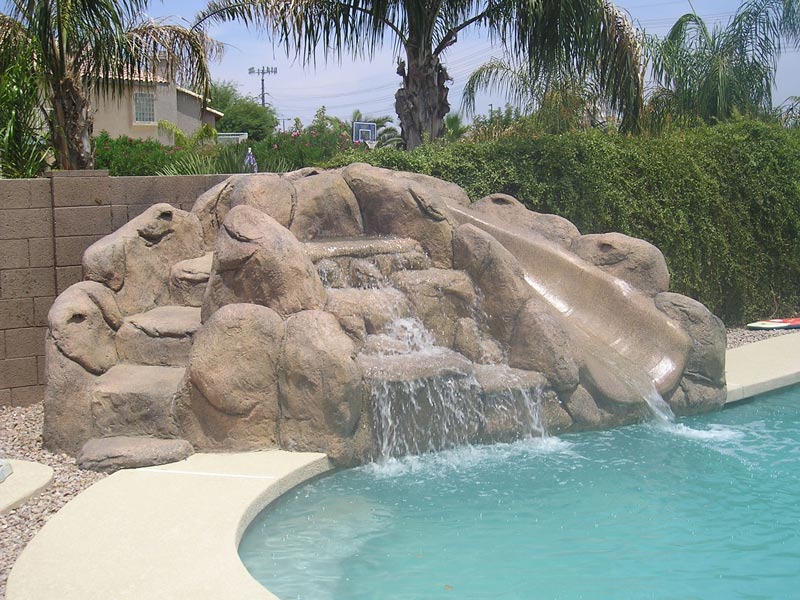 Rock Style slide for swimming pool in arizona