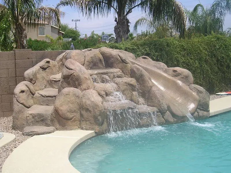 Rock Style slide for swimming pool in arizona