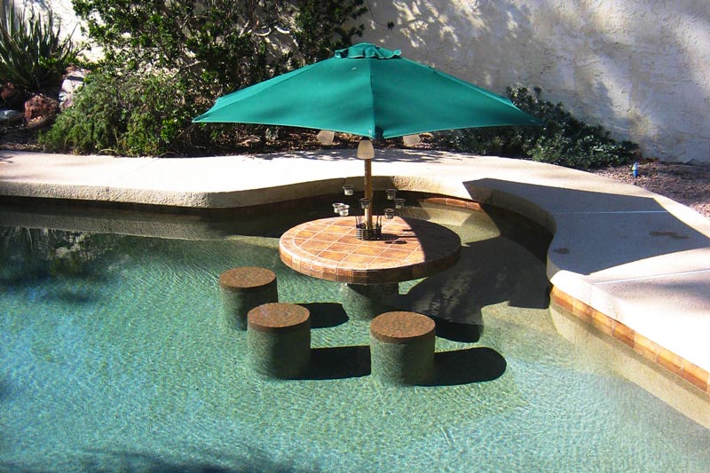 Custom tables for swimming pools