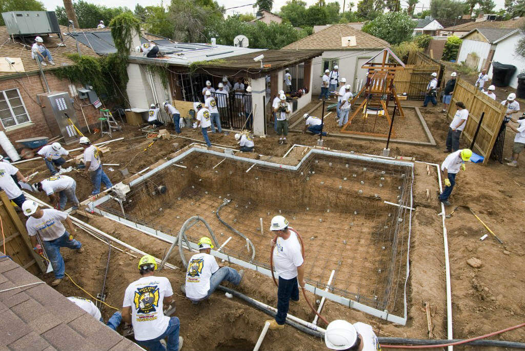 attaching pipes for swimming pool system