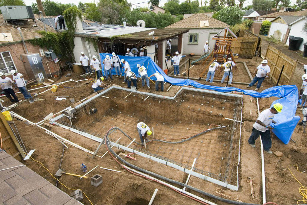 Prepping pool for concrete