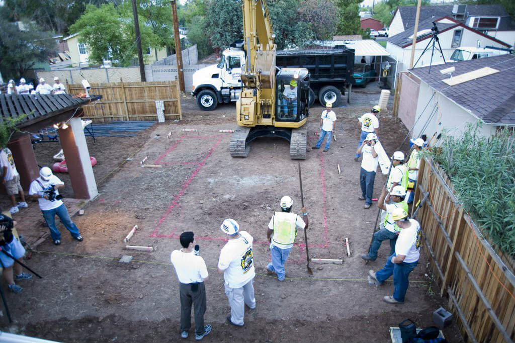 Prepping the dig site for the worlds fastest swimming pool