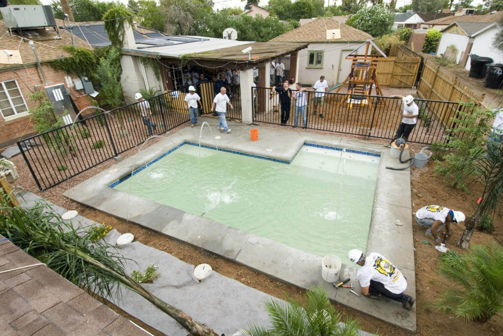 Adjusting water features on worlds fastest swimming pool