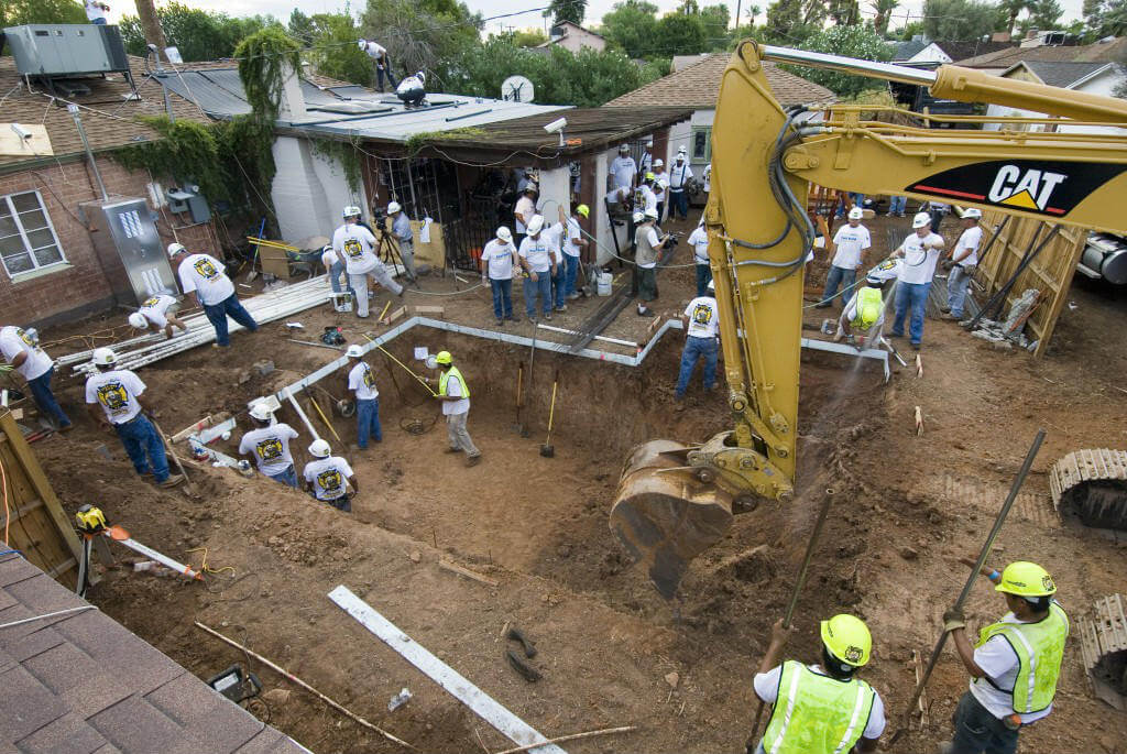 Finishing up swimming pool dig