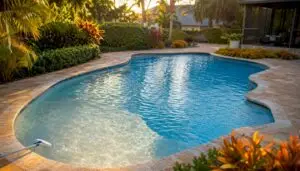 Backyard pool showing gradual depth slope