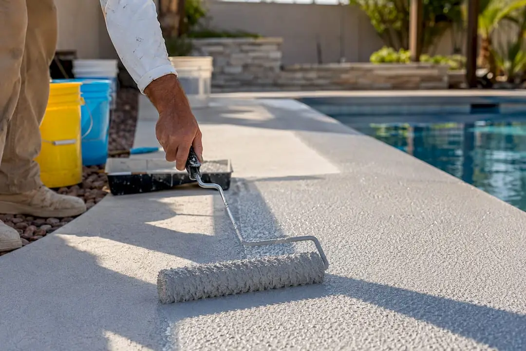 Applying acrylic cool deck resurfacing texture