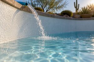 Fresh pool plaster filling during startup